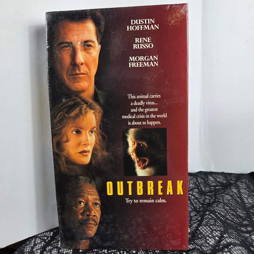 Outbreak VHS 1995 Movie Dustin Hoffman Morgan Freeman Warner Home Video Sealed